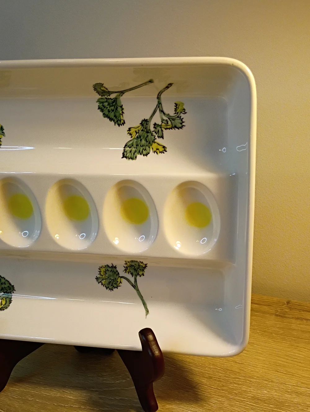 Vintage Rare Shafford Deviled Egg Celery Hand painted Tray 1950s